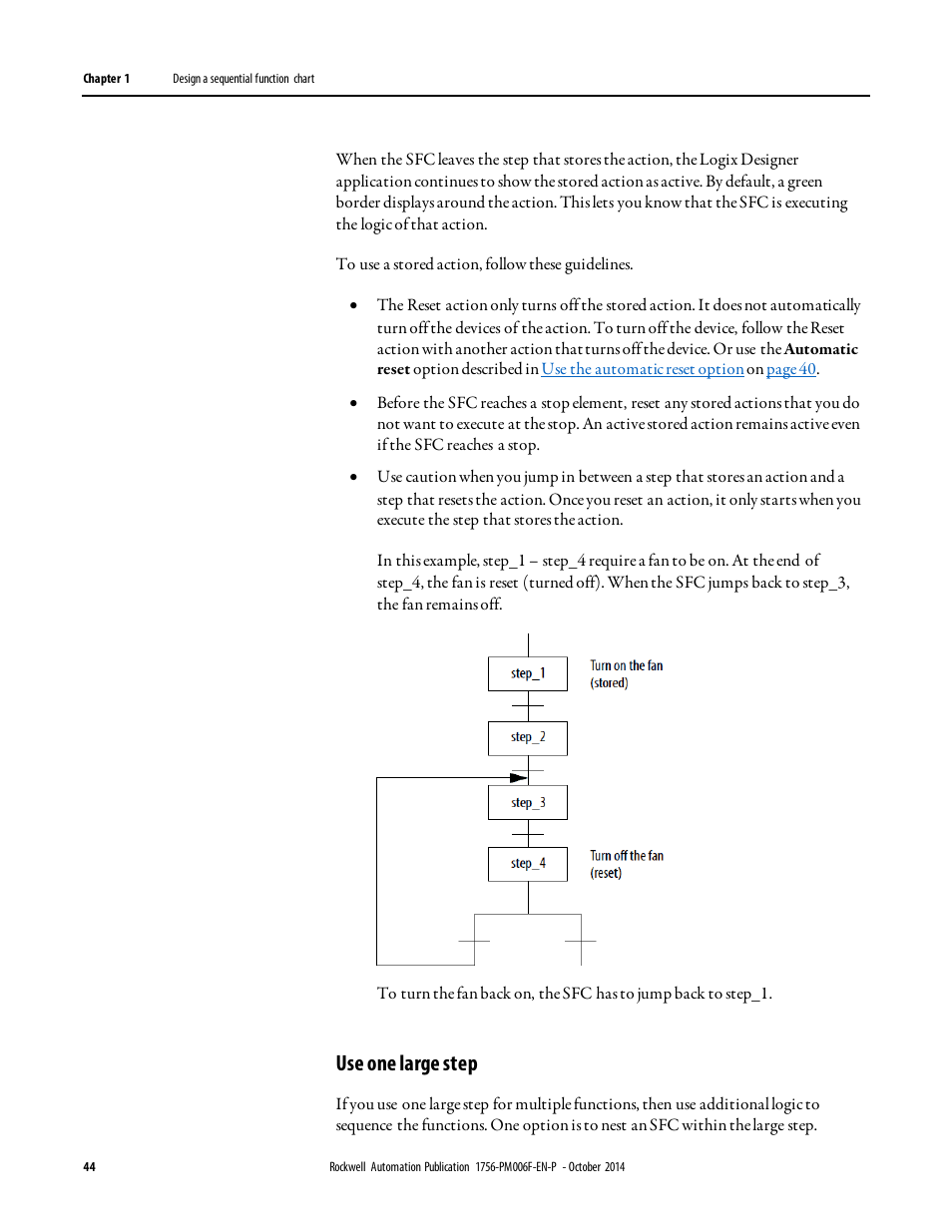 Use one large step | Rockwell Automation Logix5000 Controllers Sequential Function Charts Programming Manual User Manual | Page 44 / 88