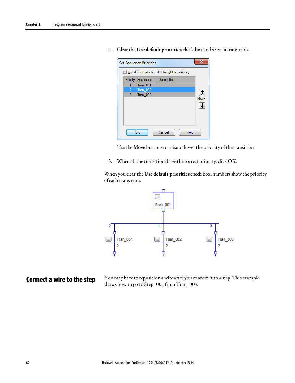 Connect a wire to the step | Rockwell Automation Logix5000 Controllers Sequential Function Charts Programming Manual User Manual | Page 60 / 88
