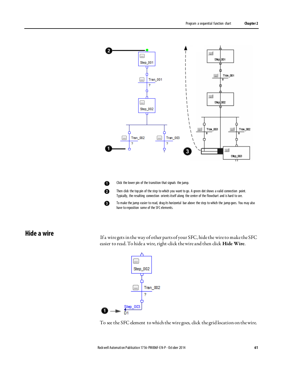 Hide a wire | Rockwell Automation Logix5000 Controllers Sequential Function Charts Programming Manual User Manual | Page 61 / 88
