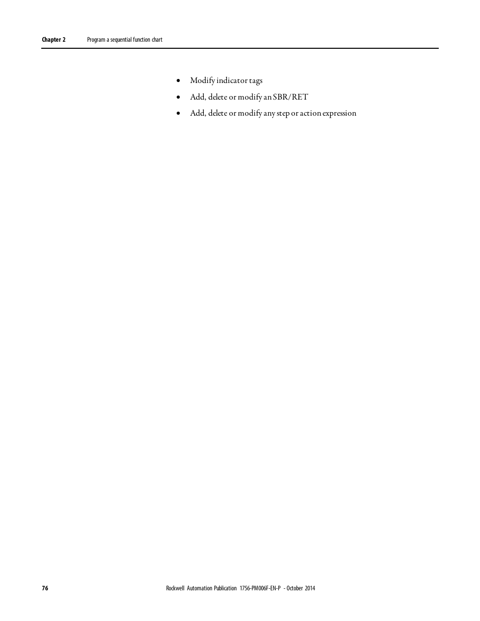Rockwell Automation Logix5000 Controllers Sequential Function Charts Programming Manual User Manual | Page 76 / 88