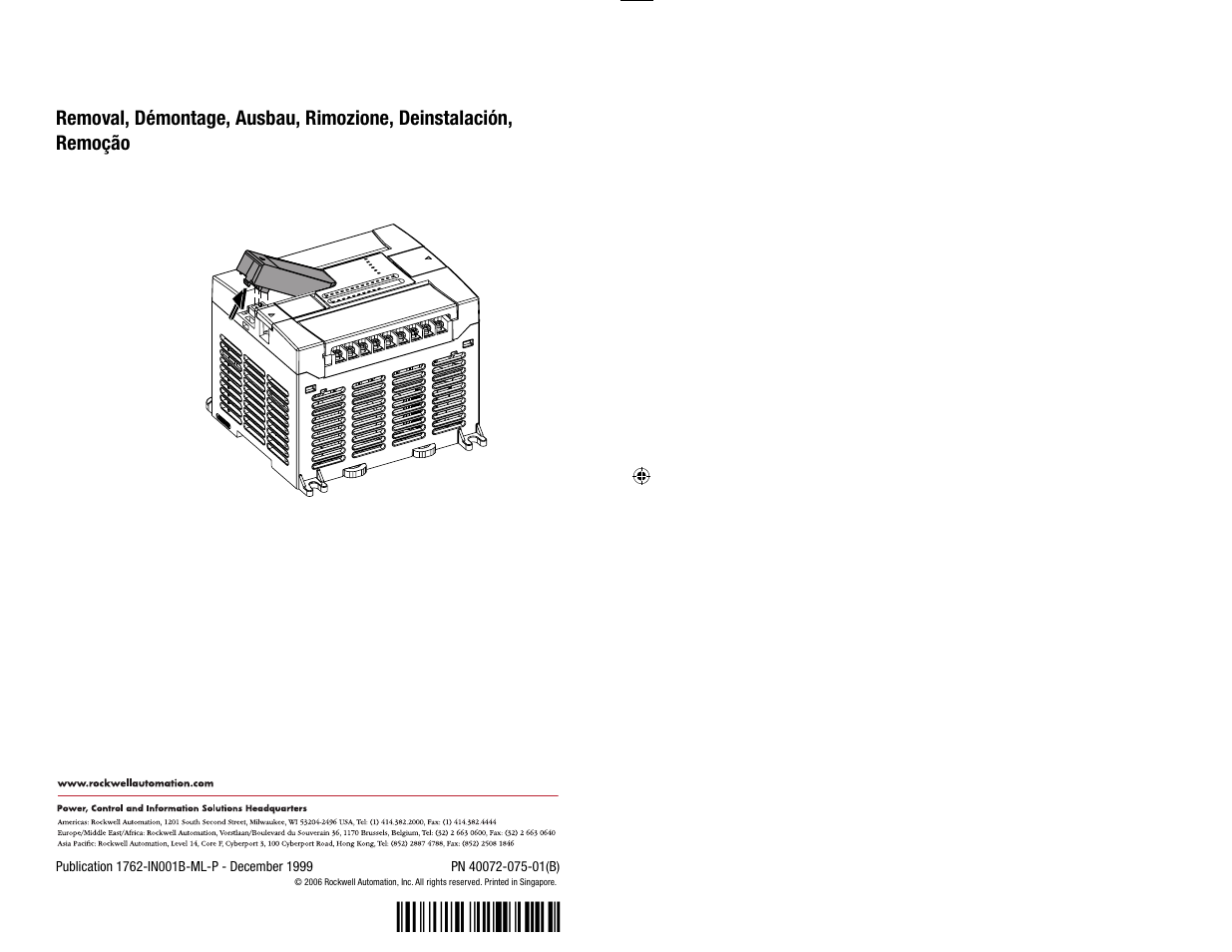 Back cover, H'4k!¶b7 | Rockwell Automation 1762-RTC MicroLogix 1200 Real-Time Clock and Memory Module Installation Instructions User Manual | Page 2 / 2