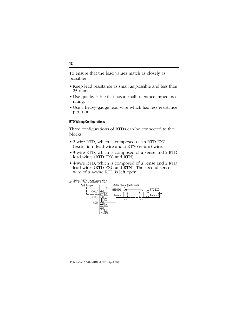 Rtd wiring configurations | Rockwell Automation 1790-TXXXX CompactBlock LDX I/O Profibus Analog, RTD and Thermocouple User Manual | Page 12 / 32