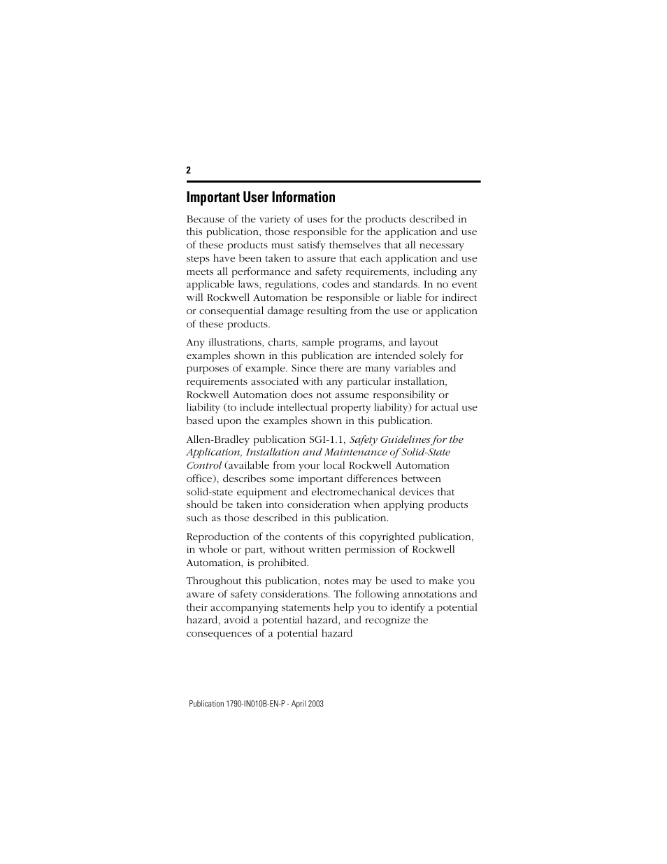 Important user information | Rockwell Automation 1790-TXXXX CompactBlock LDX I/O Profibus Analog, RTD and Thermocouple User Manual | Page 2 / 32