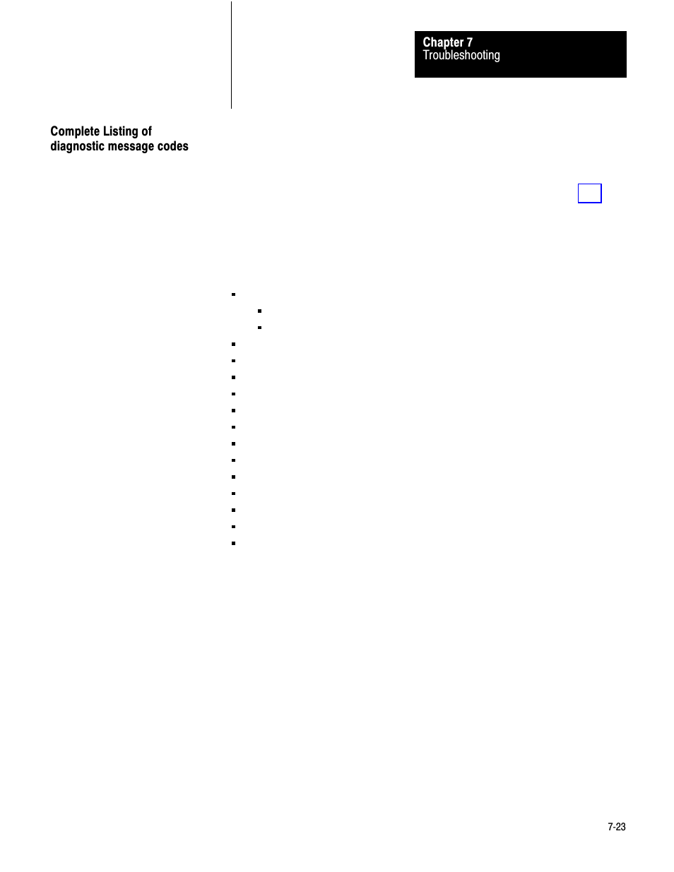Complete listing of diagnostic message codes, 7ć23 | Rockwell Automation 1771-PM , D17716.5.18 U MNL 1771-PM CLUTCH/BRAKE MOD User Manual | Page 107 / 143