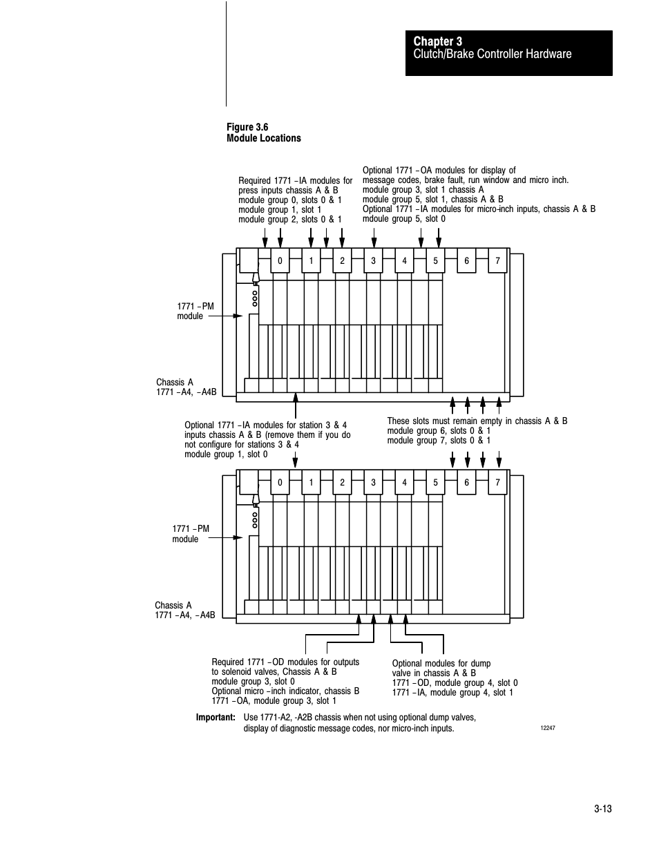 Clutch/brake controller hardware chapter 3 | Rockwell Automation 1771-PM , D17716.5.18 U MNL 1771-PM CLUTCH/BRAKE MOD User Manual | Page 22 / 143