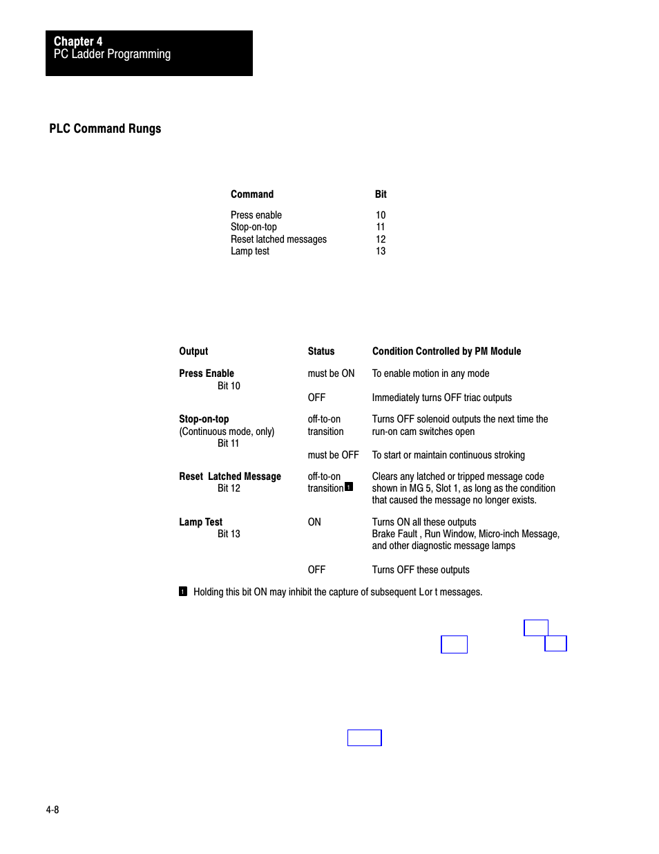 Plc command rungs | Rockwell Automation 1771-PM , D17716.5.18 U MNL 1771-PM CLUTCH/BRAKE MOD User Manual | Page 31 / 143