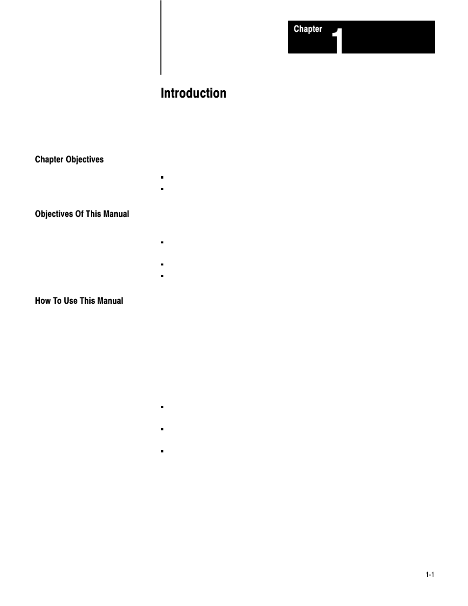 1 - introduction, Chapter objectives, Objectives of this manual | How to use this manual, Introduction | Rockwell Automation 1771-PM , D17716.5.18 U MNL 1771-PM CLUTCH/BRAKE MOD User Manual | Page 5 / 143