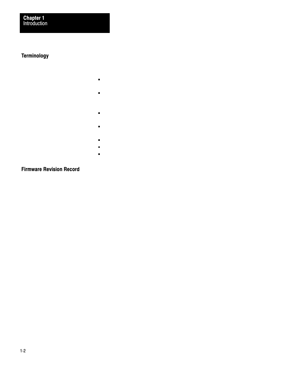 Terminology, Firmware revision record | Rockwell Automation 1771-PM , D17716.5.18 U MNL 1771-PM CLUTCH/BRAKE MOD User Manual | Page 6 / 143