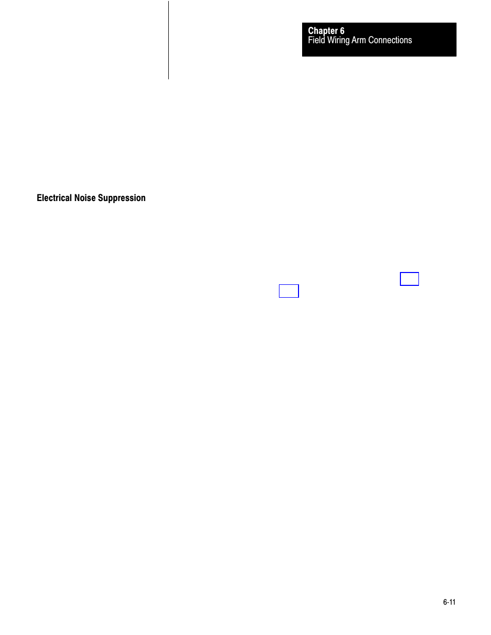 Electrical noise suppression, 6ć11 | Rockwell Automation 1771-PM , D17716.5.18 U MNL 1771-PM CLUTCH/BRAKE MOD User Manual | Page 63 / 143