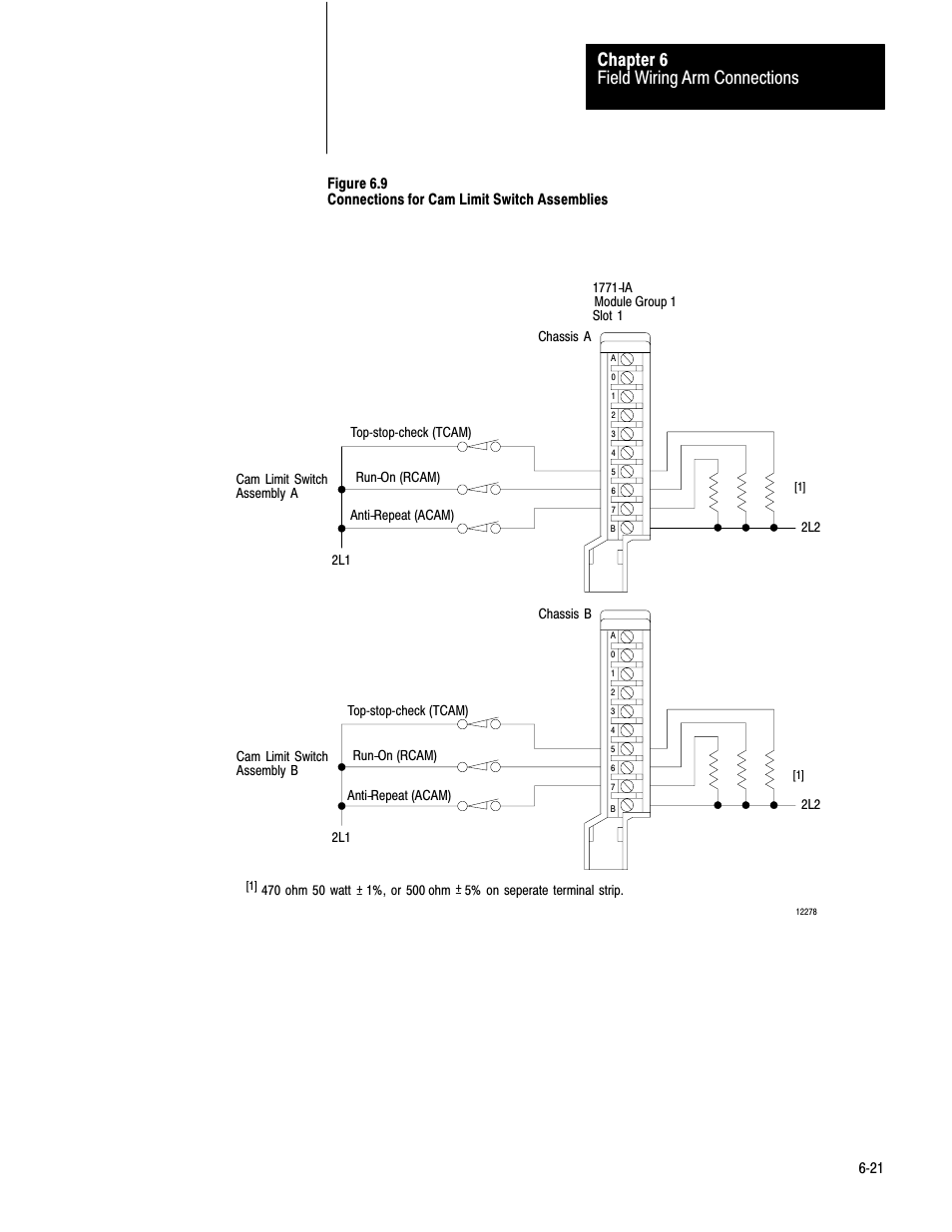 Figure 6.9, Field wiring arm connections chapter 6 | Rockwell Automation 1771-PM , D17716.5.18 U MNL 1771-PM CLUTCH/BRAKE MOD User Manual | Page 73 / 143