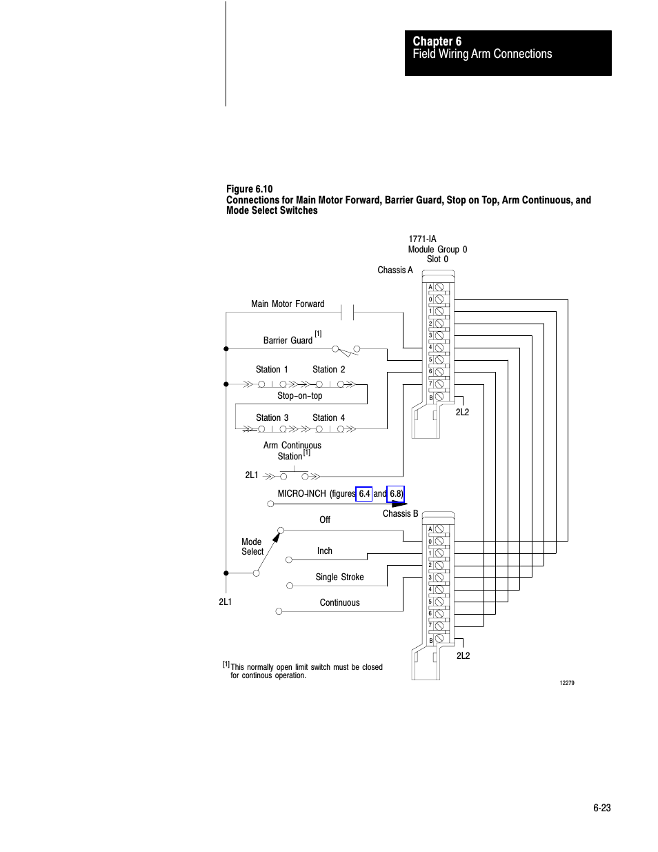 Figures 6.10 and 6.15, Figure 6.10, Field wiring arm connections chapter 6 | Rockwell Automation 1771-PM , D17716.5.18 U MNL 1771-PM CLUTCH/BRAKE MOD User Manual | Page 75 / 143