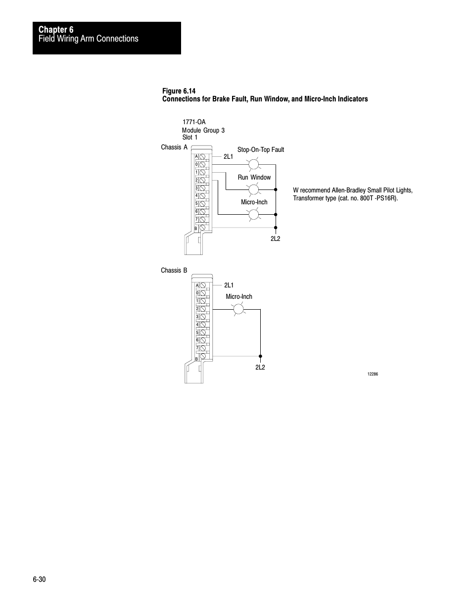 Figure 6.14), Field wiring arm connections chapter 6 | Rockwell Automation 1771-PM , D17716.5.18 U MNL 1771-PM CLUTCH/BRAKE MOD User Manual | Page 82 / 143