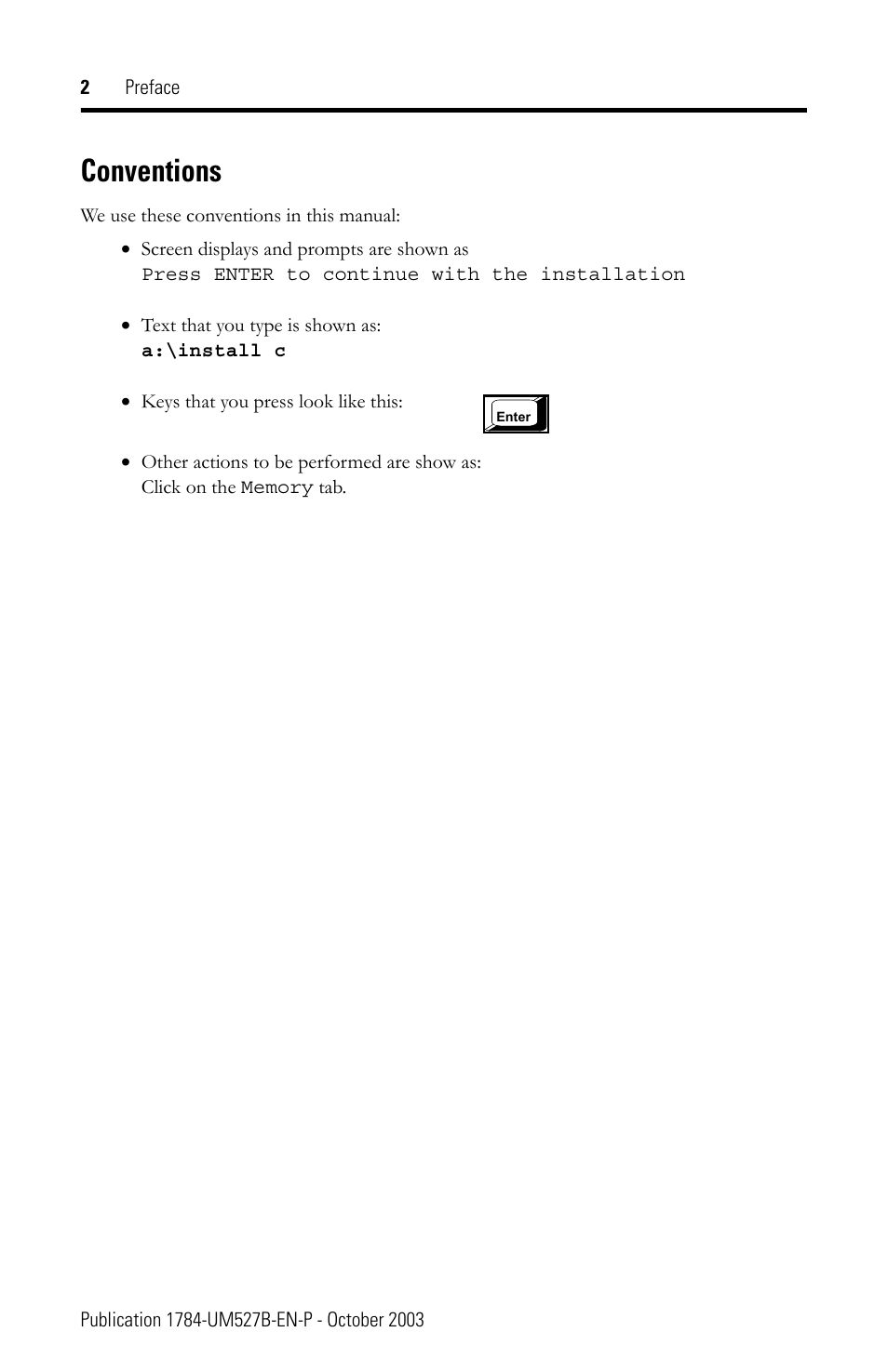 Conventions | Rockwell Automation 1784-PKTX_PKTXD Communication Card User Manual User Manual | Page 4 / 38