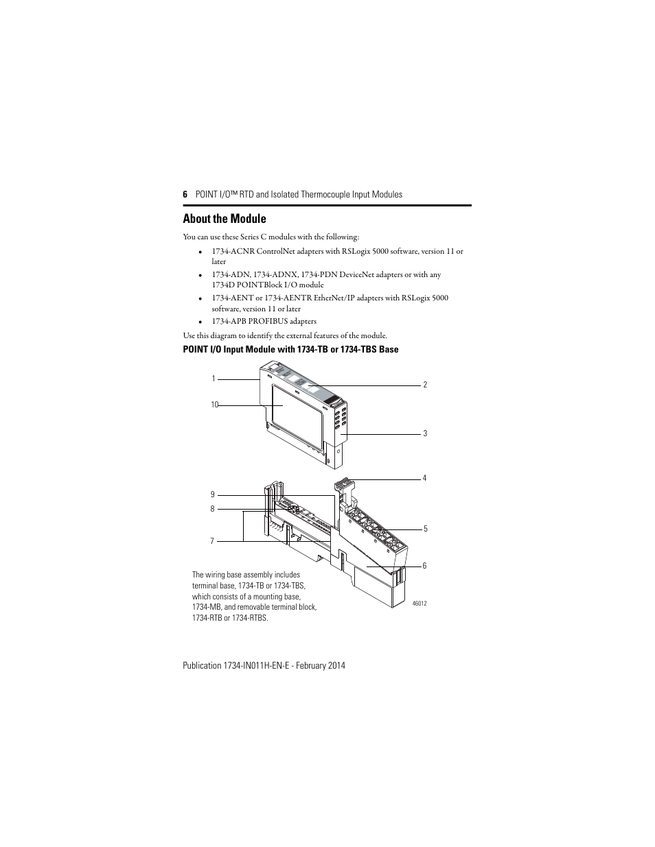 About the module | Rockwell Automation 1734-IT2I, Series C Point I/O RTD and Isolated Thermocouple Input Module Installation Instructions User Manual | Page 6 / 24