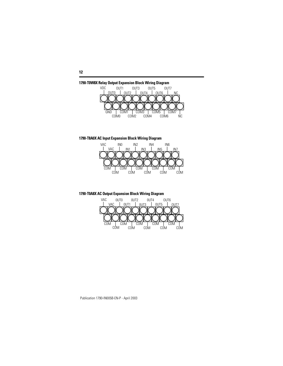 1790-t8a0x ac input expansion block wiring diagram | Rockwell Automation 1790-TXXXX Digital Expansion Terminal Block Compact Block LDX I/O  User Manual | Page 12 / 24