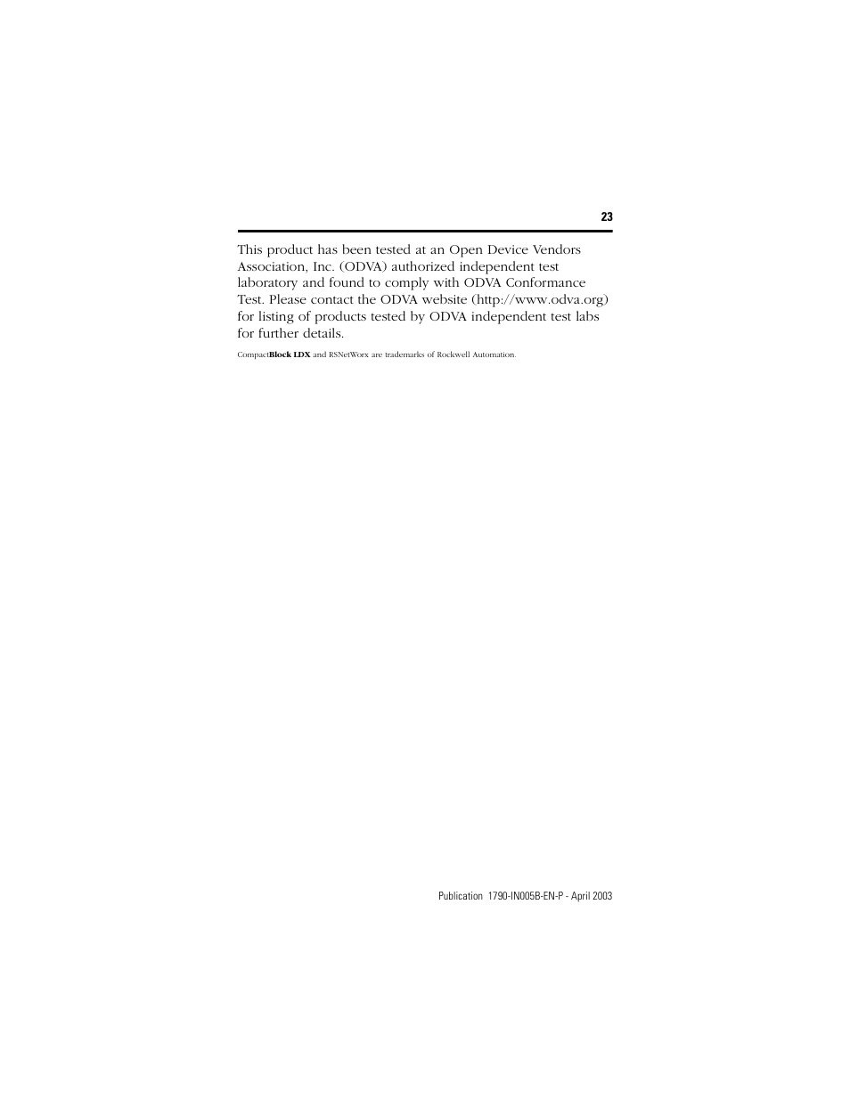 Rockwell Automation 1790-TXXXX Digital Expansion Terminal Block Compact Block LDX I/O  User Manual | Page 23 / 24