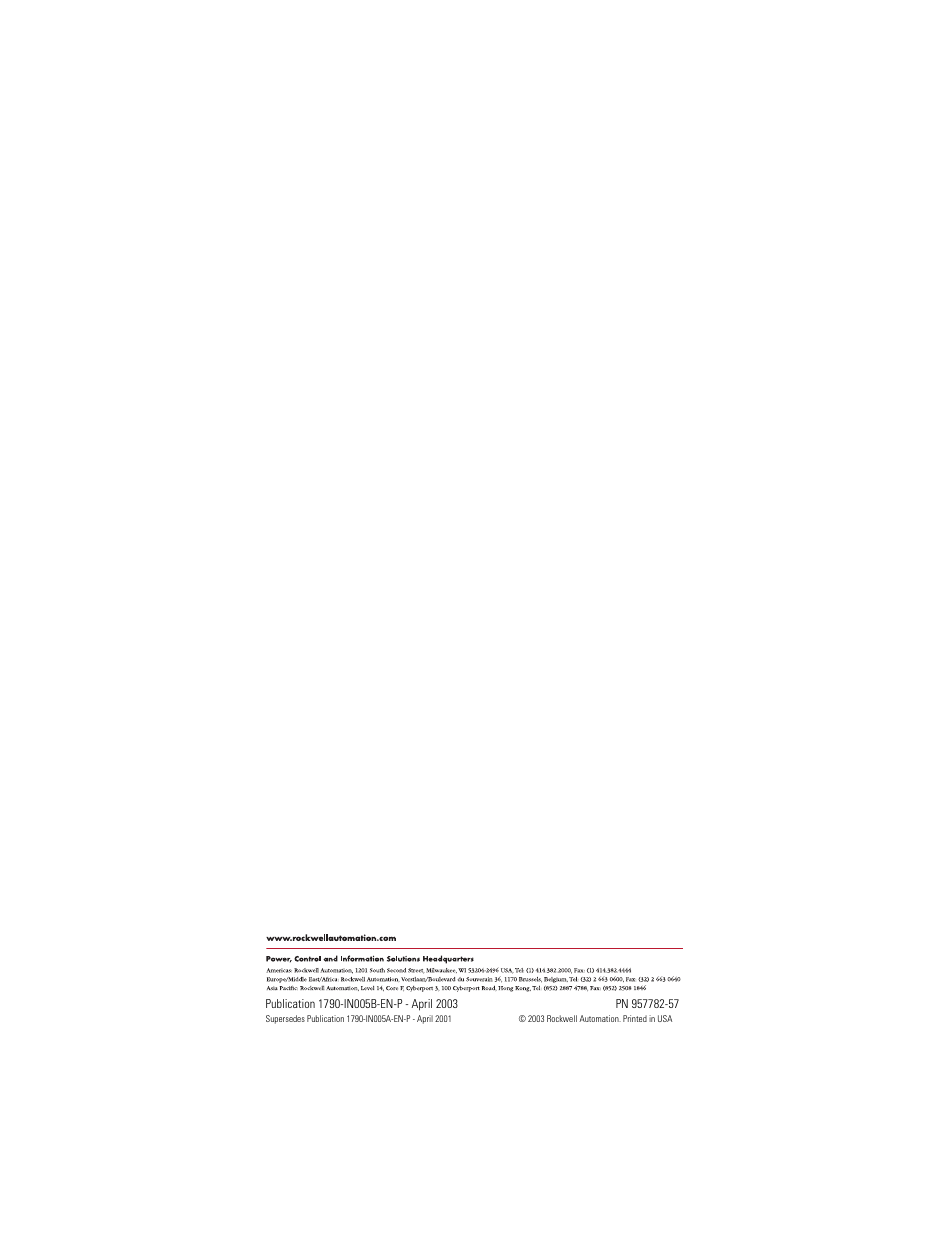 Back cover | Rockwell Automation 1790-TXXXX Digital Expansion Terminal Block Compact Block LDX I/O  User Manual | Page 24 / 24
