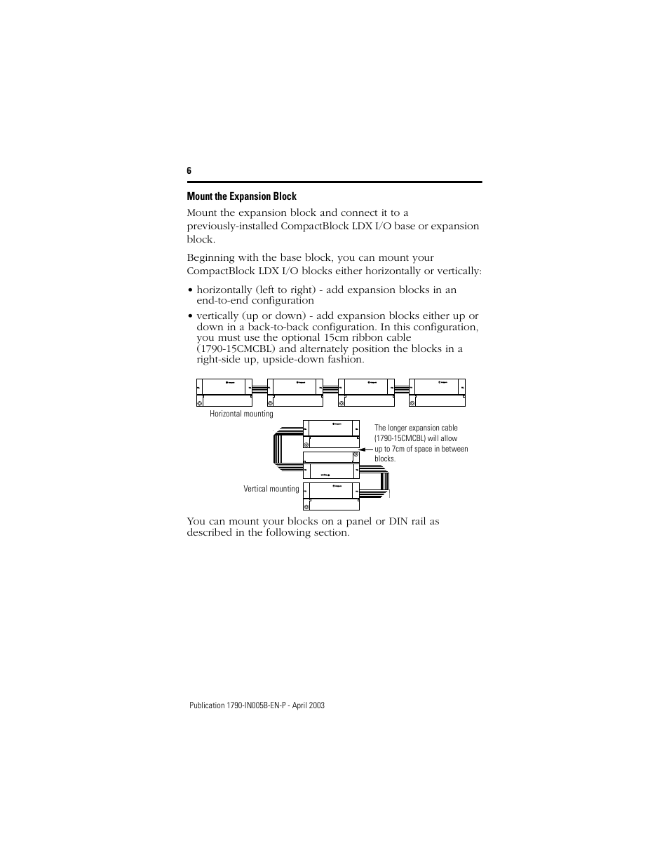 Mount the expansion block, Pull | Rockwell Automation 1790-TXXXX Digital Expansion Terminal Block Compact Block LDX I/O  User Manual | Page 6 / 24