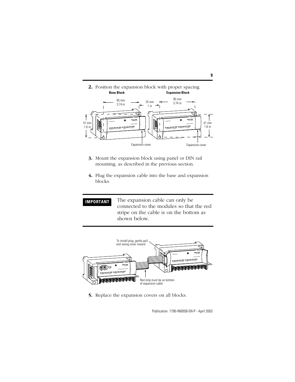 Important | Rockwell Automation 1790-TXXXX Digital Expansion Terminal Block Compact Block LDX I/O  User Manual | Page 9 / 24