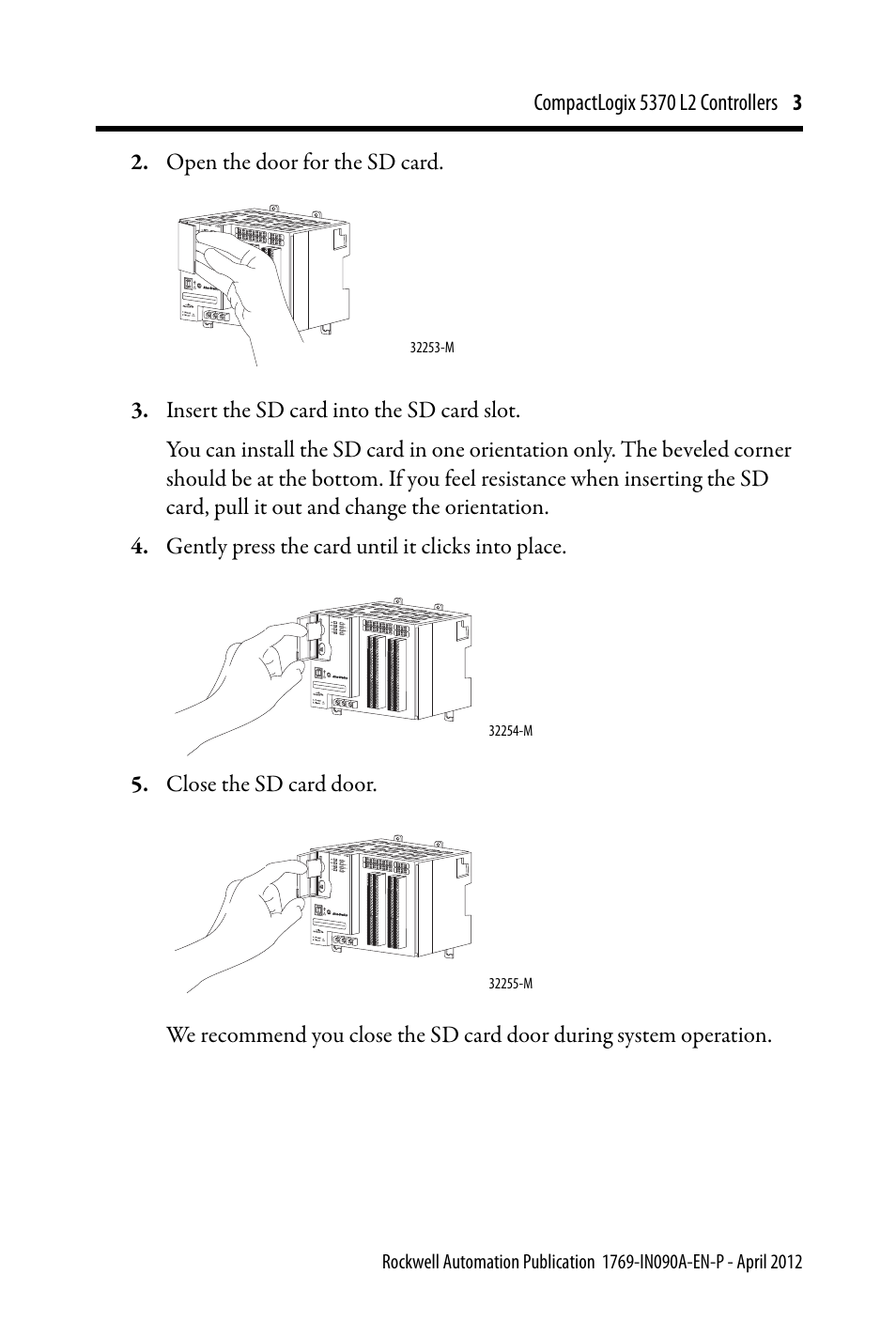 Rockwell Automation 1769-L24ER-QB1B_QBFC1B_QBFC1B CompactLogix 5370 L2 Controllers Installation Instructions User Manual | Page 3 / 16