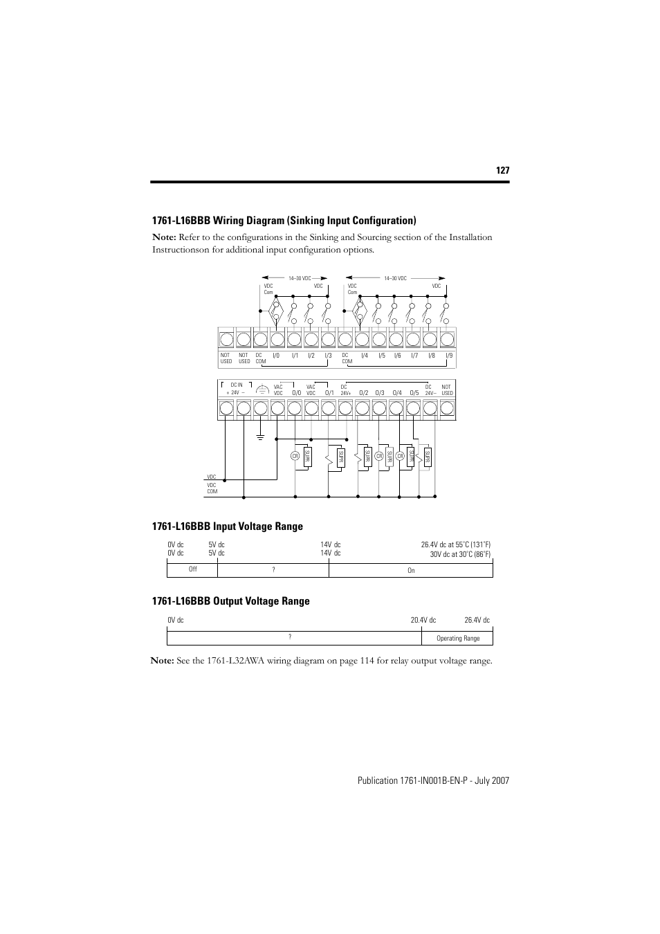 Rockwell Automation 1761-L10_16_20_32xxx MicroLogix 1000 Programmable Controllers User Manual | Page 127 / 134