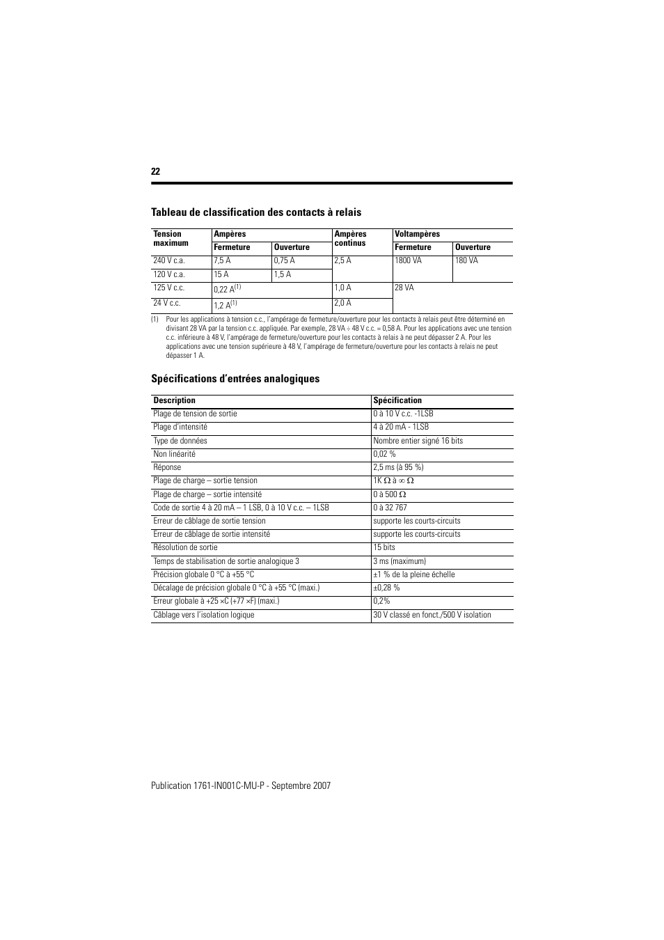 Rockwell Automation 1761-L10_16_20_32xxx MicroLogix 1000 Programmable Controllers User Manual | Page 22 / 134