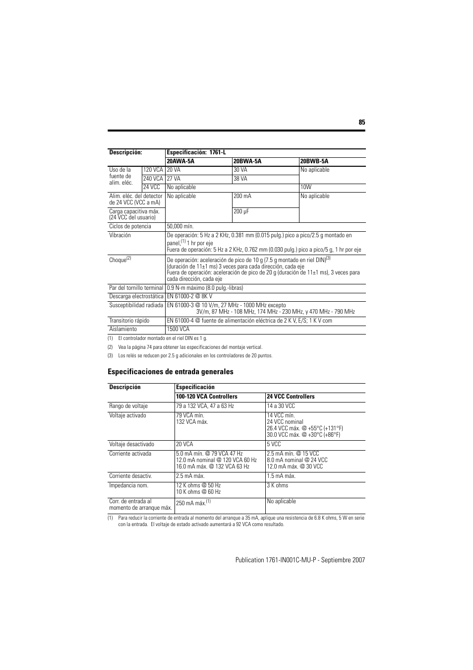 Rockwell Automation 1761-L10_16_20_32xxx MicroLogix 1000 Programmable Controllers User Manual | Page 85 / 134