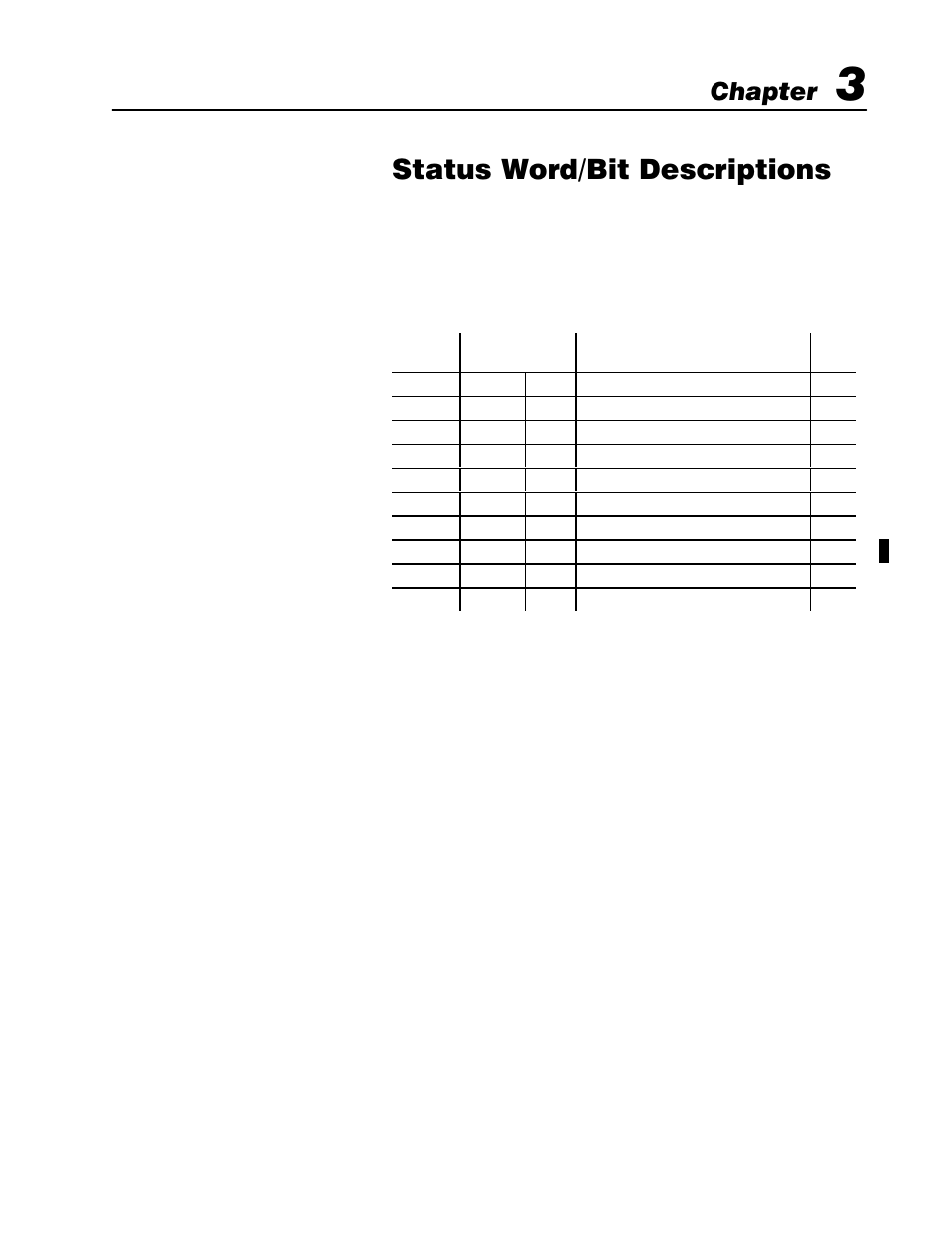 3 - word/bit descriptions, List of status blocks and block id codes, List of data words | Status word/bit descriptions, Chapter | Rockwell Automation 1771-QDC PLASTIC MOLD.MODULE User Manual | Page 177 / 298