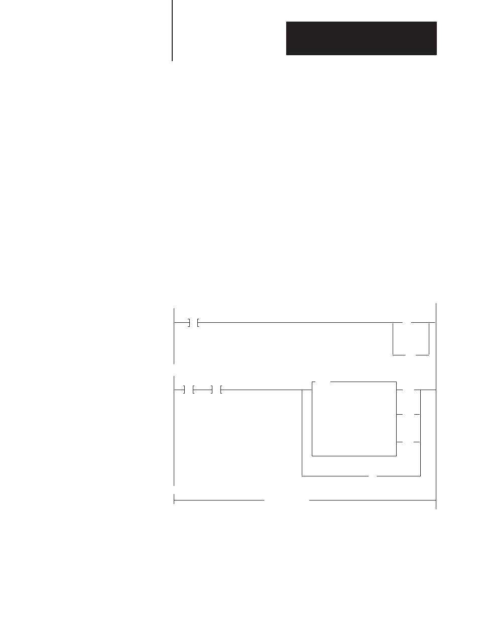 Example, Sample ladder logic | Rockwell Automation 1771-DB BASIC MODULE User Manual | Page 239 / 394