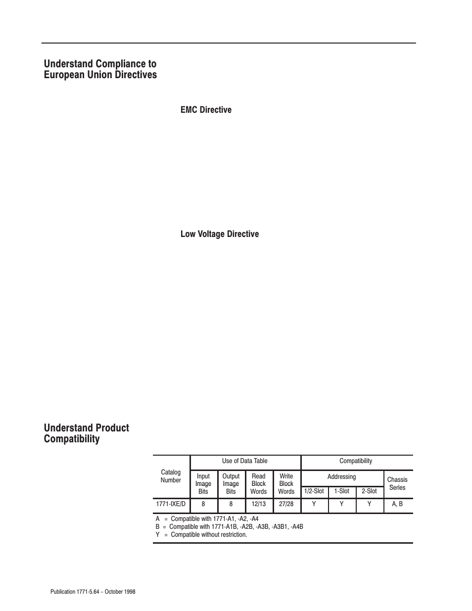 Understand compliance to european union directives, Understand product compatibility | Rockwell Automation 1771-IXE Installation Instructions User Manual | Page 2 / 16