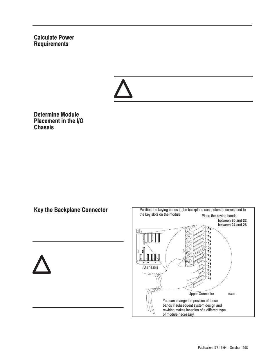 Calculate power requirements, Determine module placement in the i/o chassis, Key the backplane connector | Rockwell Automation 1771-IXE Installation Instructions User Manual | Page 3 / 16