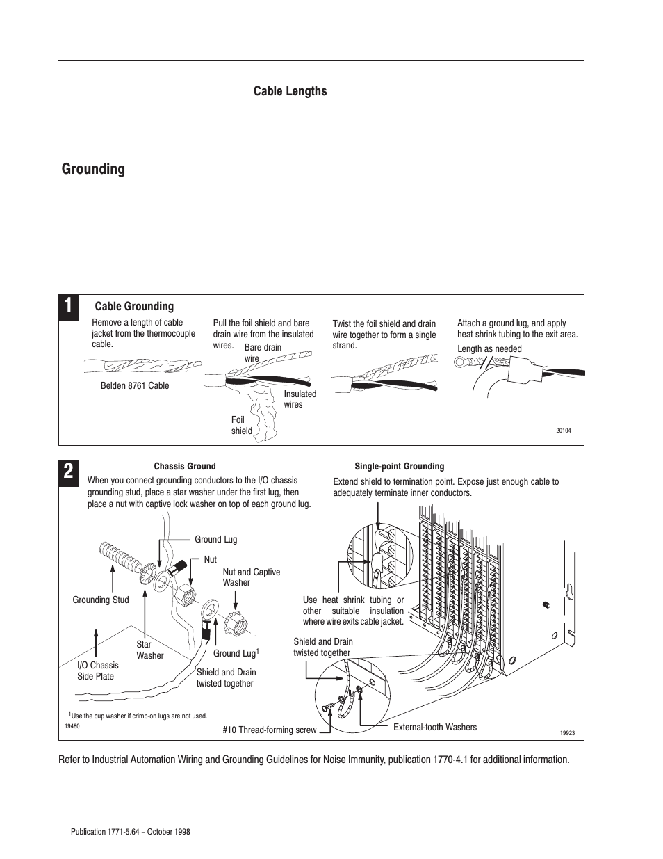 Grounding, Cable lengths | Rockwell Automation 1771-IXE Installation Instructions User Manual | Page 6 / 16