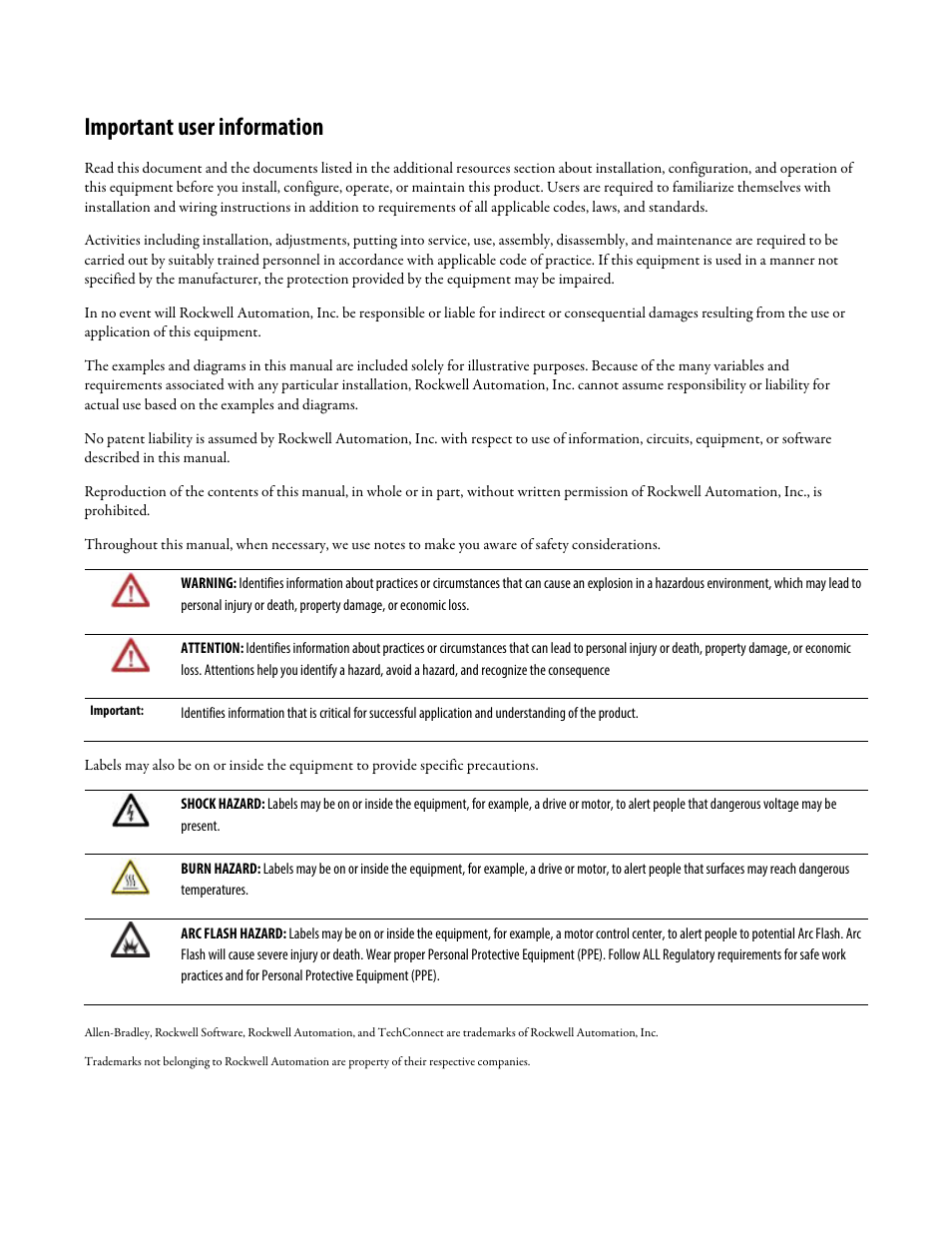 Important user information | Rockwell Automation Logix5000 Controllers Tasks, Programs, and Routines Programming Manual User Manual | Page 2 / 73