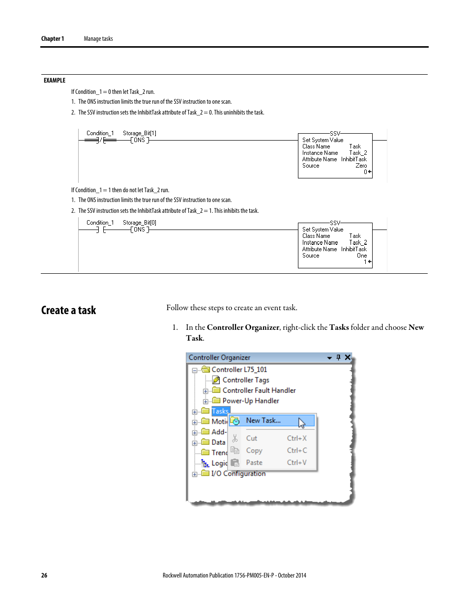 Create a task | Rockwell Automation Logix5000 Controllers Tasks, Programs, and Routines Programming Manual User Manual | Page 26 / 73