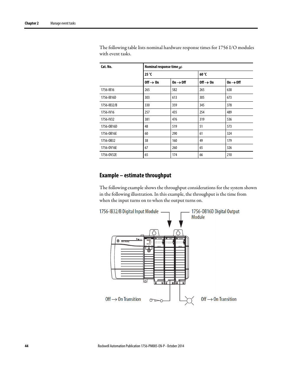 Example – estimate throughput | Rockwell Automation Logix5000 Controllers Tasks, Programs, and Routines Programming Manual User Manual | Page 44 / 73