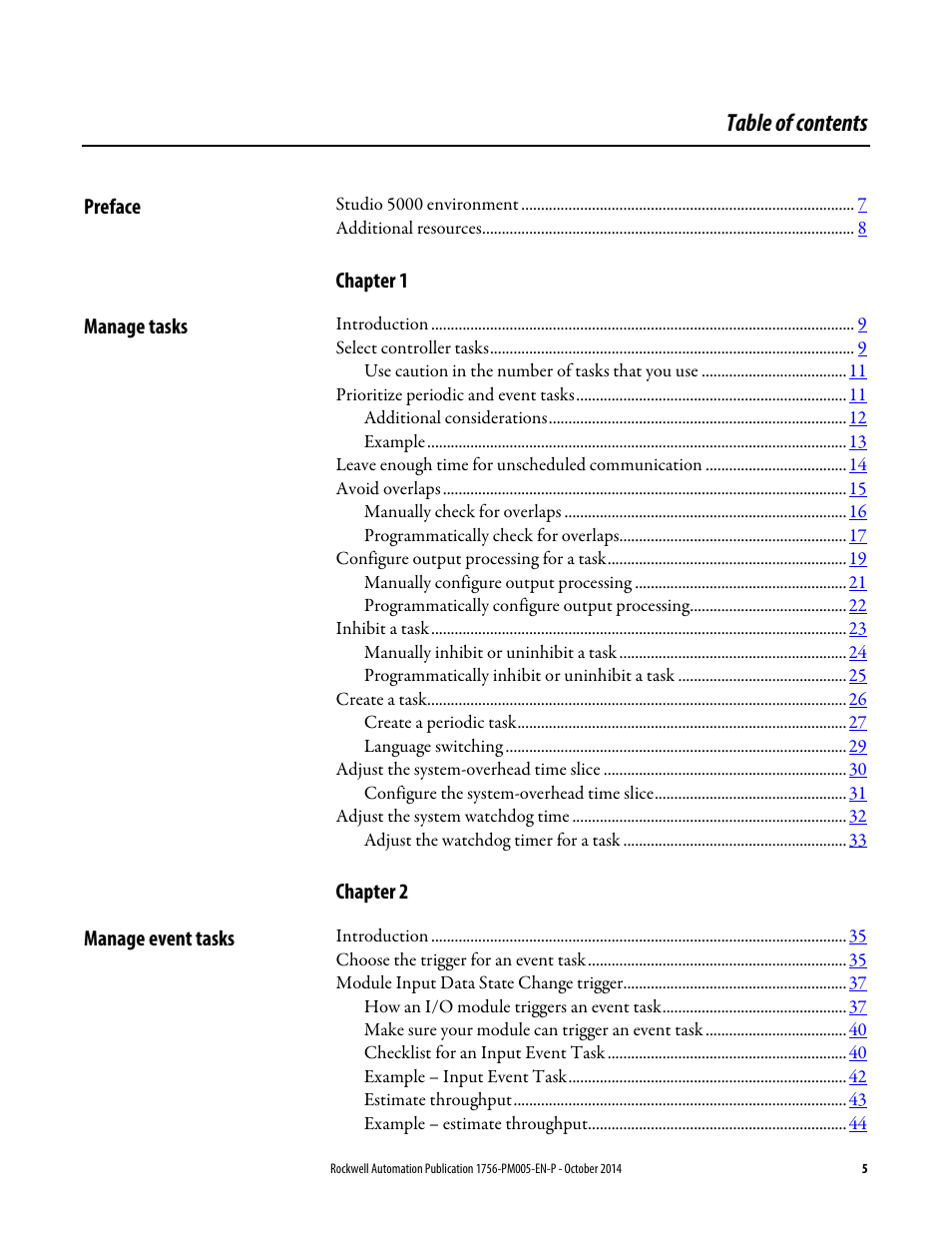 Rockwell Automation Logix5000 Controllers Tasks, Programs, and Routines Programming Manual User Manual | Page 5 / 73