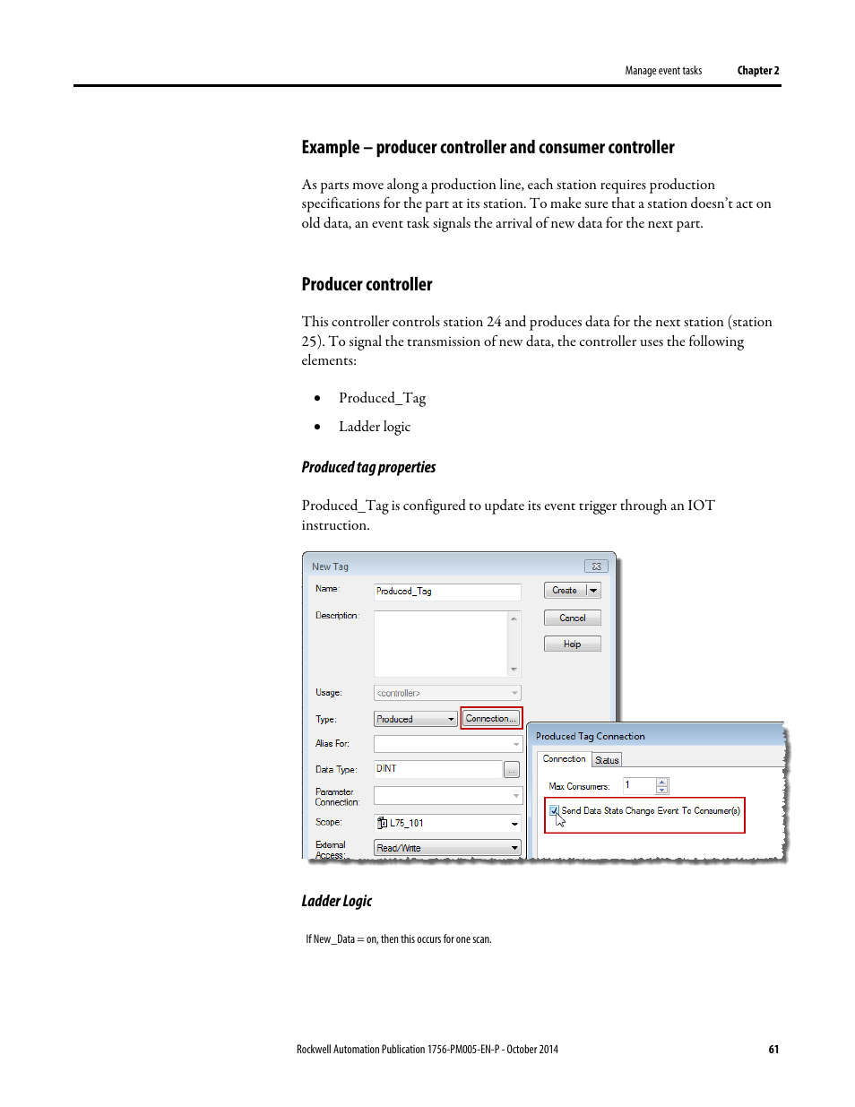 Producer controller | Rockwell Automation Logix5000 Controllers Tasks, Programs, and Routines Programming Manual User Manual | Page 61 / 73