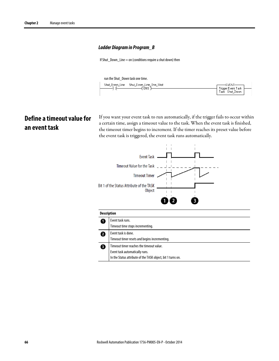 Define a timeout value for an event task, Assign a timeout value to an event task | Rockwell Automation Logix5000 Controllers Tasks, Programs, and Routines Programming Manual User Manual | Page 66 / 73