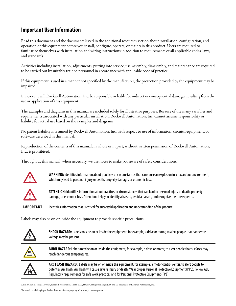 Important user information | Rockwell Automation 1783-SR Stratix 5900 Services Router User Manual User Manual | Page 2 / 88