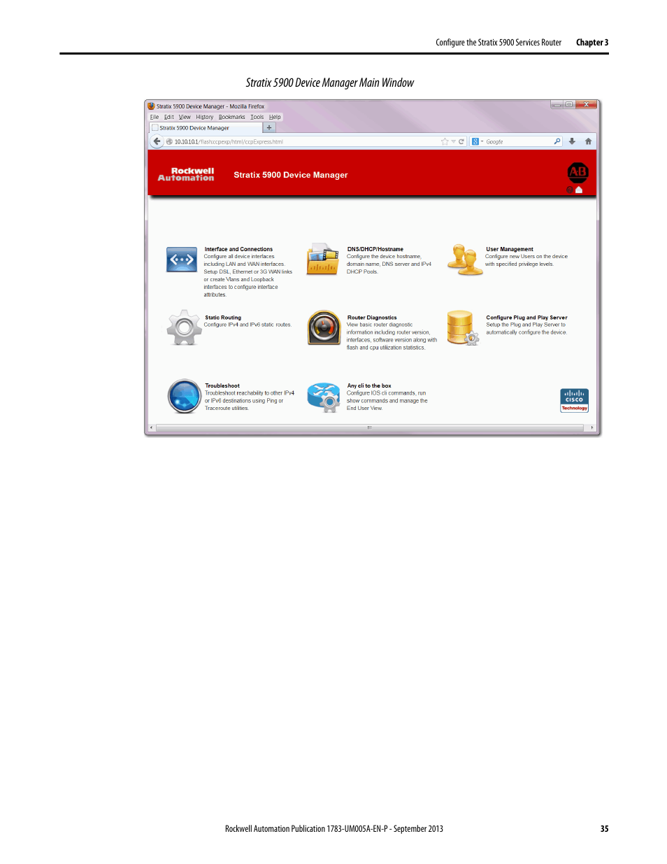 Rockwell Automation 1783-SR Stratix 5900 Services Router User Manual User Manual | Page 35 / 88