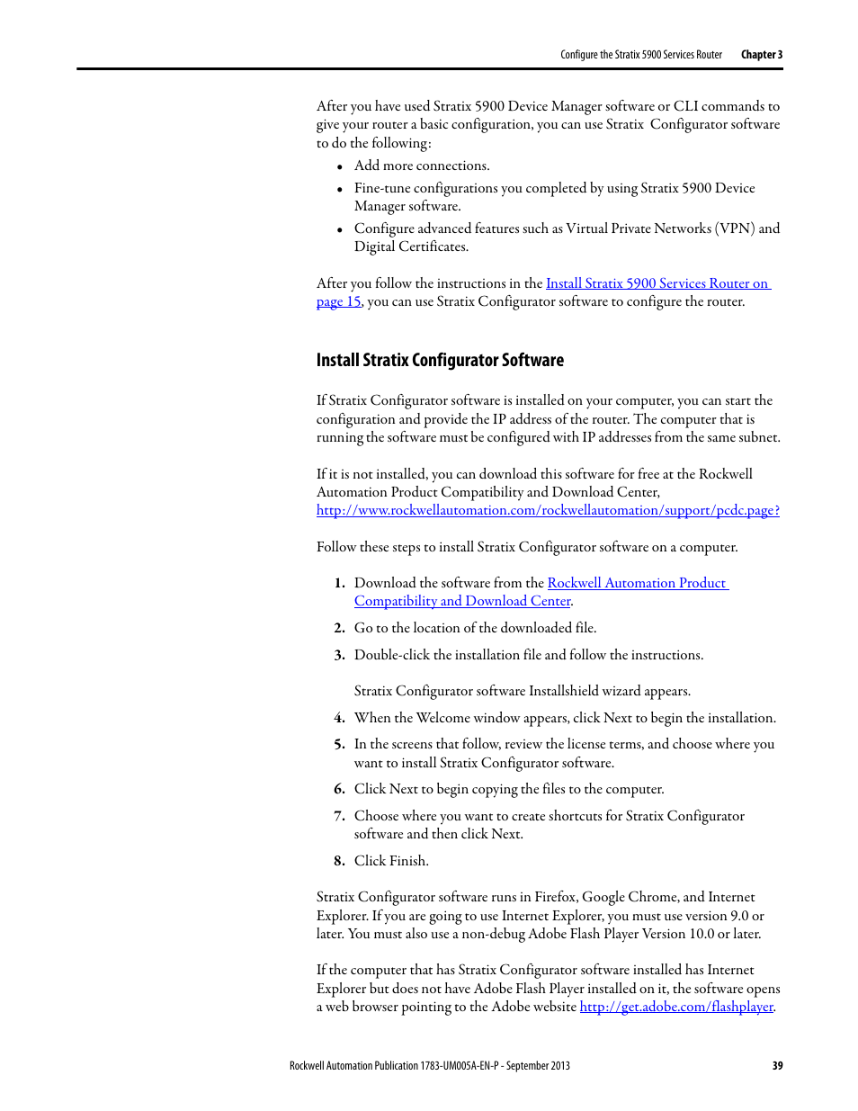 Install stratix configurator software | Rockwell Automation 1783-SR Stratix 5900 Services Router User Manual User Manual | Page 39 / 88