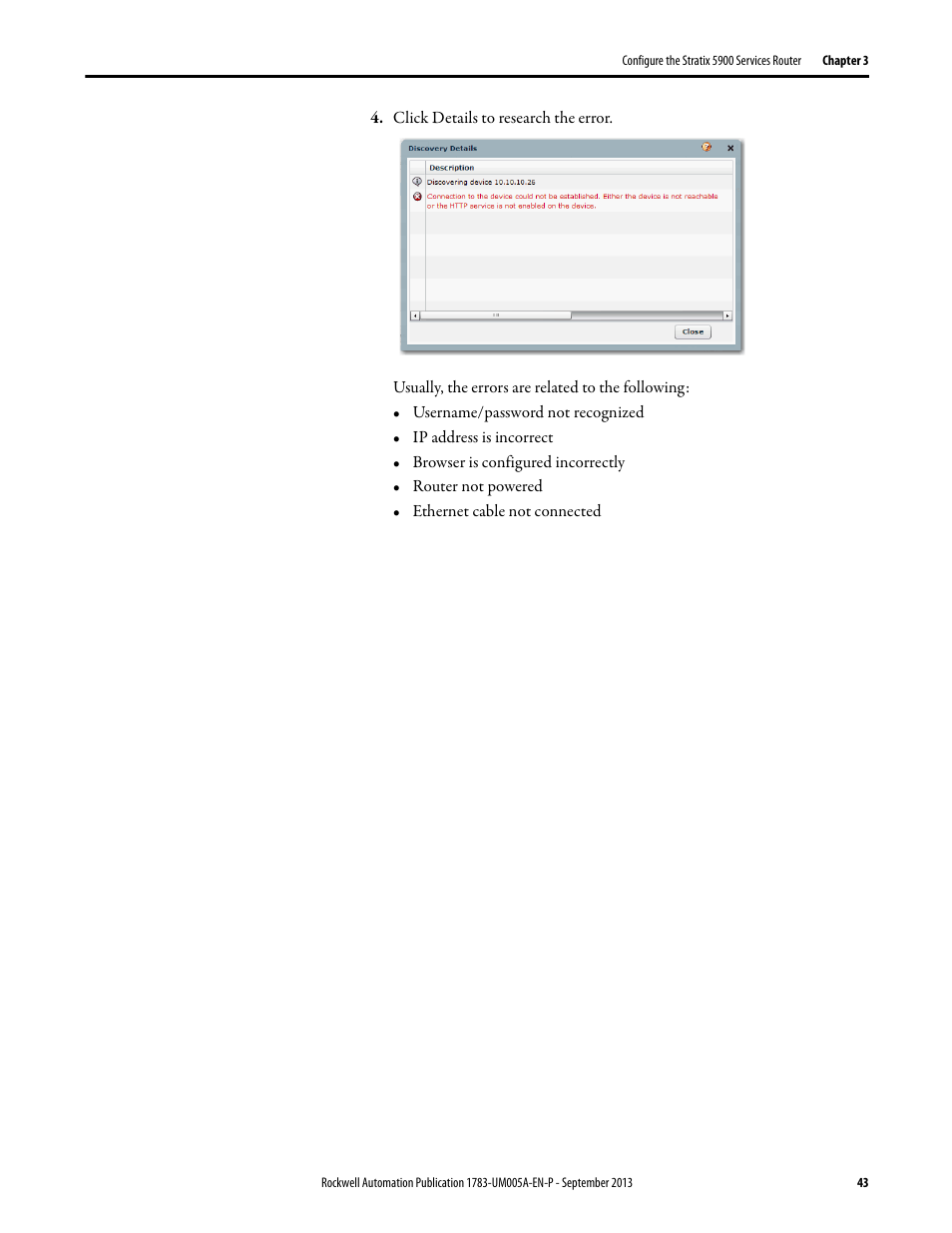 Rockwell Automation 1783-SR Stratix 5900 Services Router User Manual User Manual | Page 43 / 88