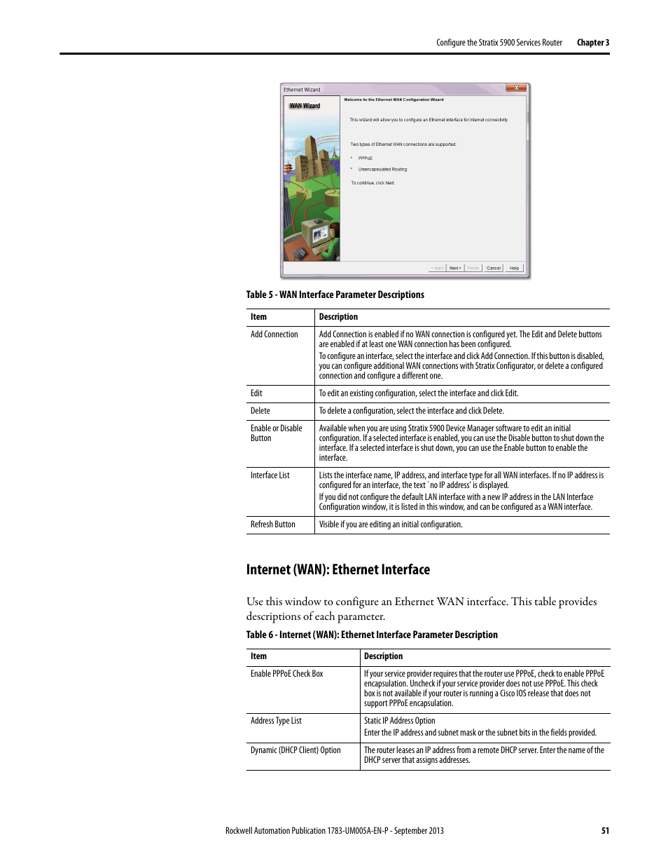 Internet (wan): ethernet interface | Rockwell Automation 1783-SR Stratix 5900 Services Router User Manual User Manual | Page 51 / 88