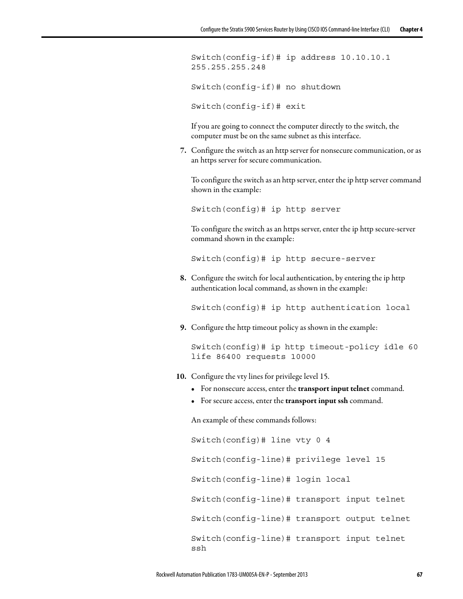 Rockwell Automation 1783-SR Stratix 5900 Services Router User Manual User Manual | Page 67 / 88