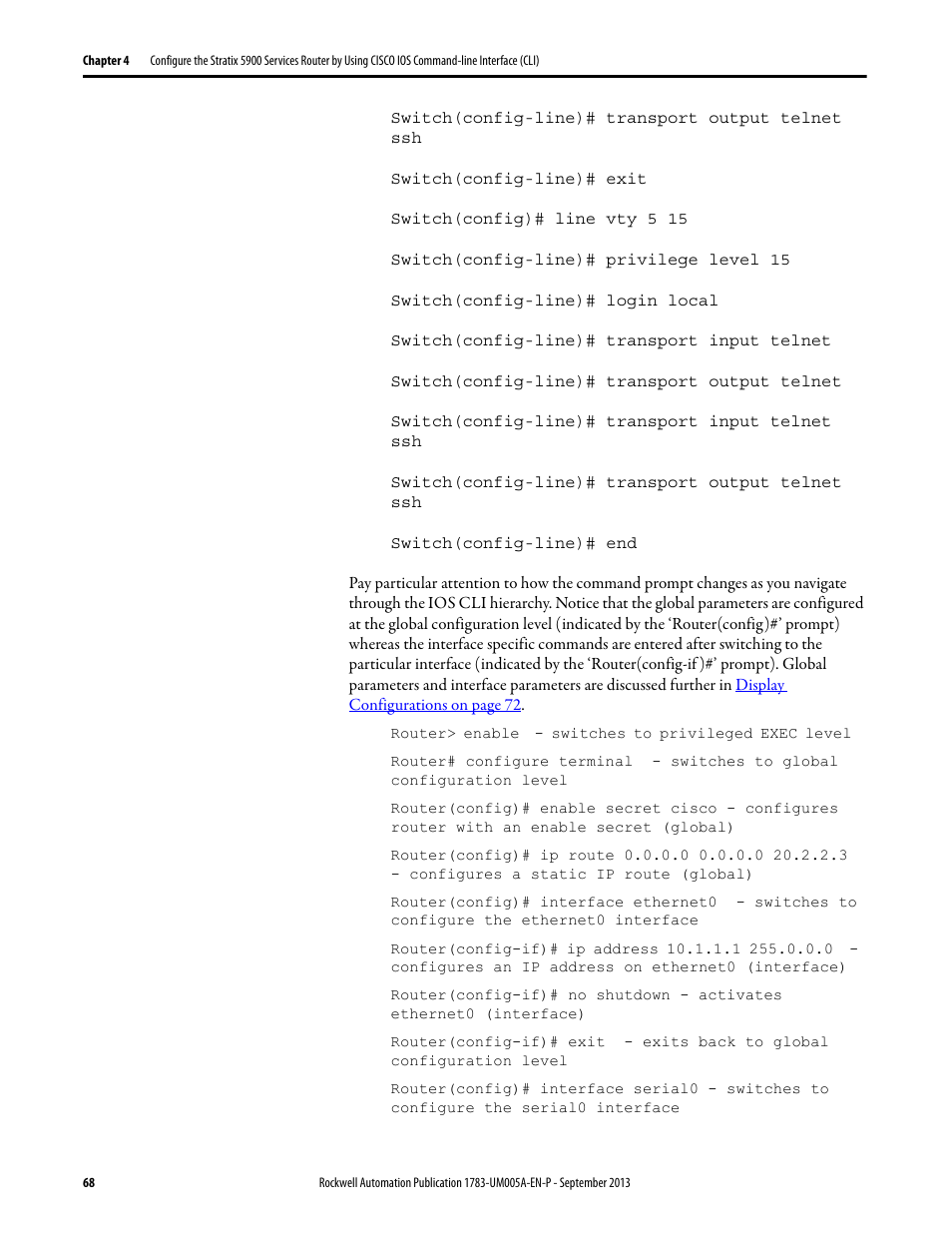 Rockwell Automation 1783-SR Stratix 5900 Services Router User Manual User Manual | Page 68 / 88