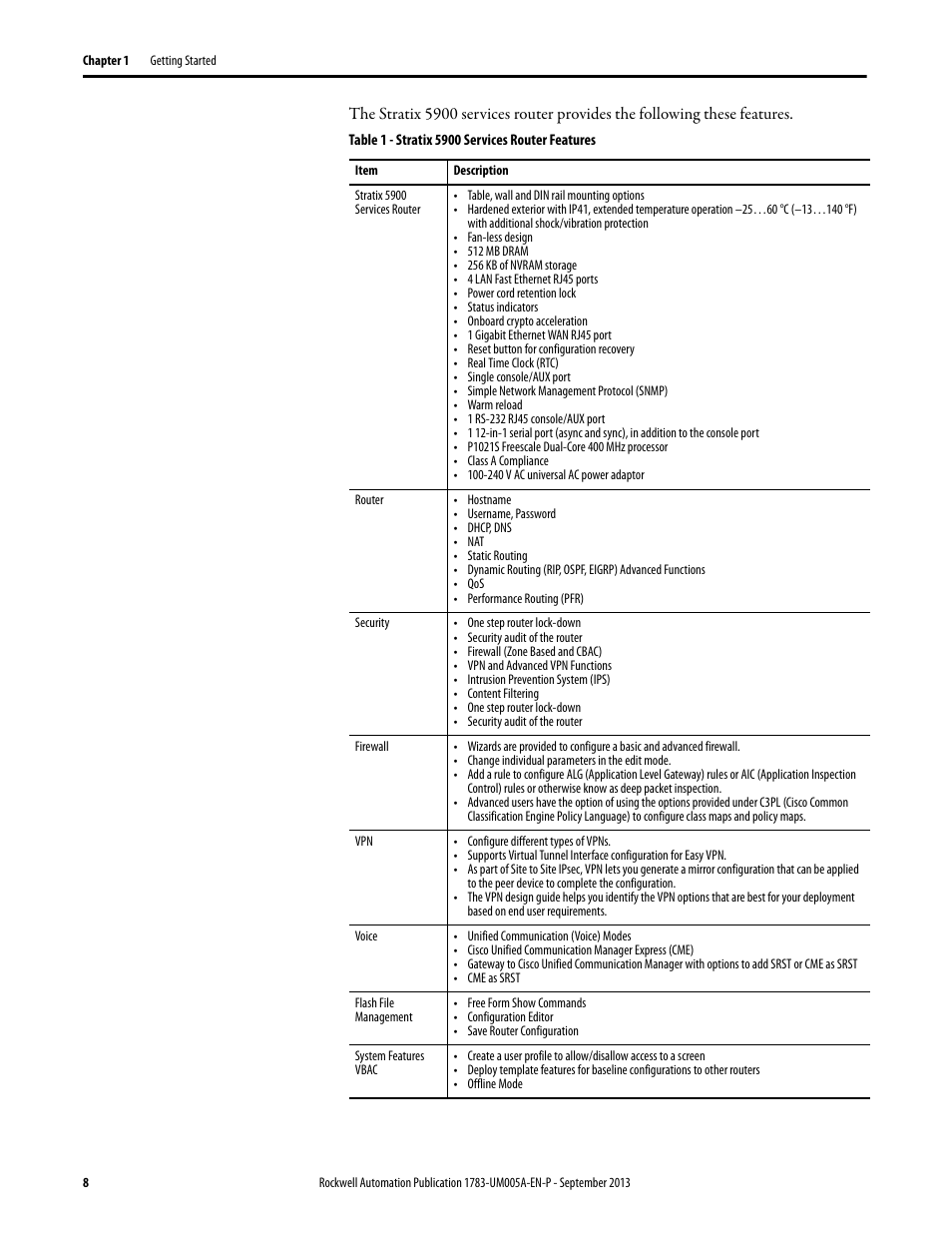 Rockwell Automation 1783-SR Stratix 5900 Services Router User Manual User Manual | Page 8 / 88