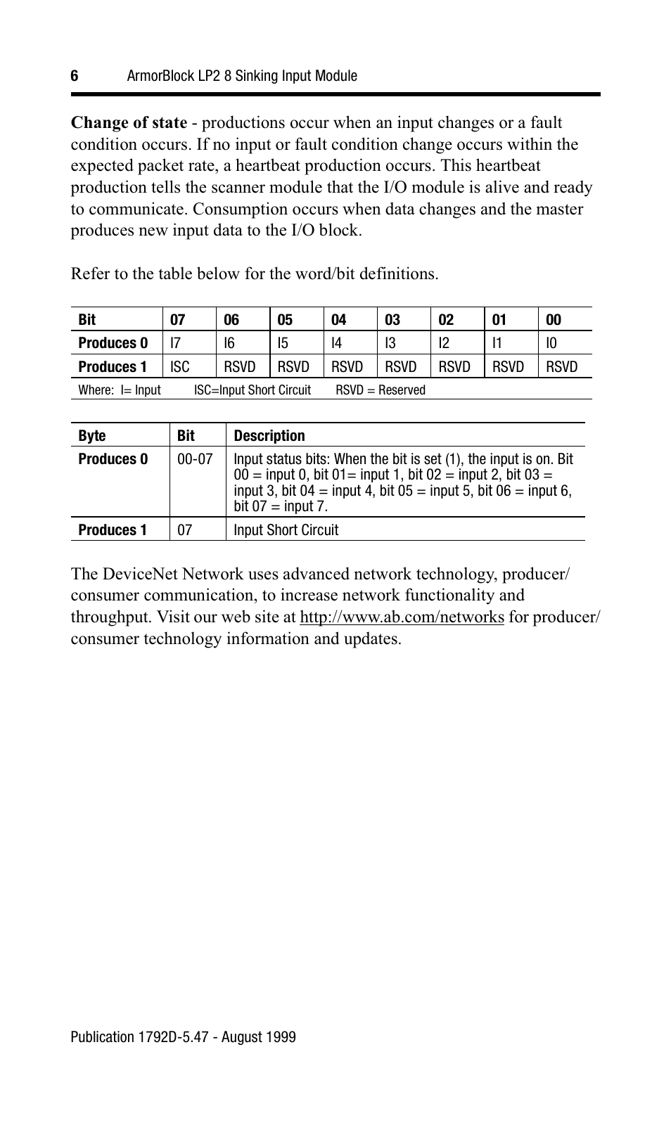 Rockwell Automation 1792D-8BT0LP ArmorBlock LP2 8 Sinking Input Module User Manual | Page 6 / 10