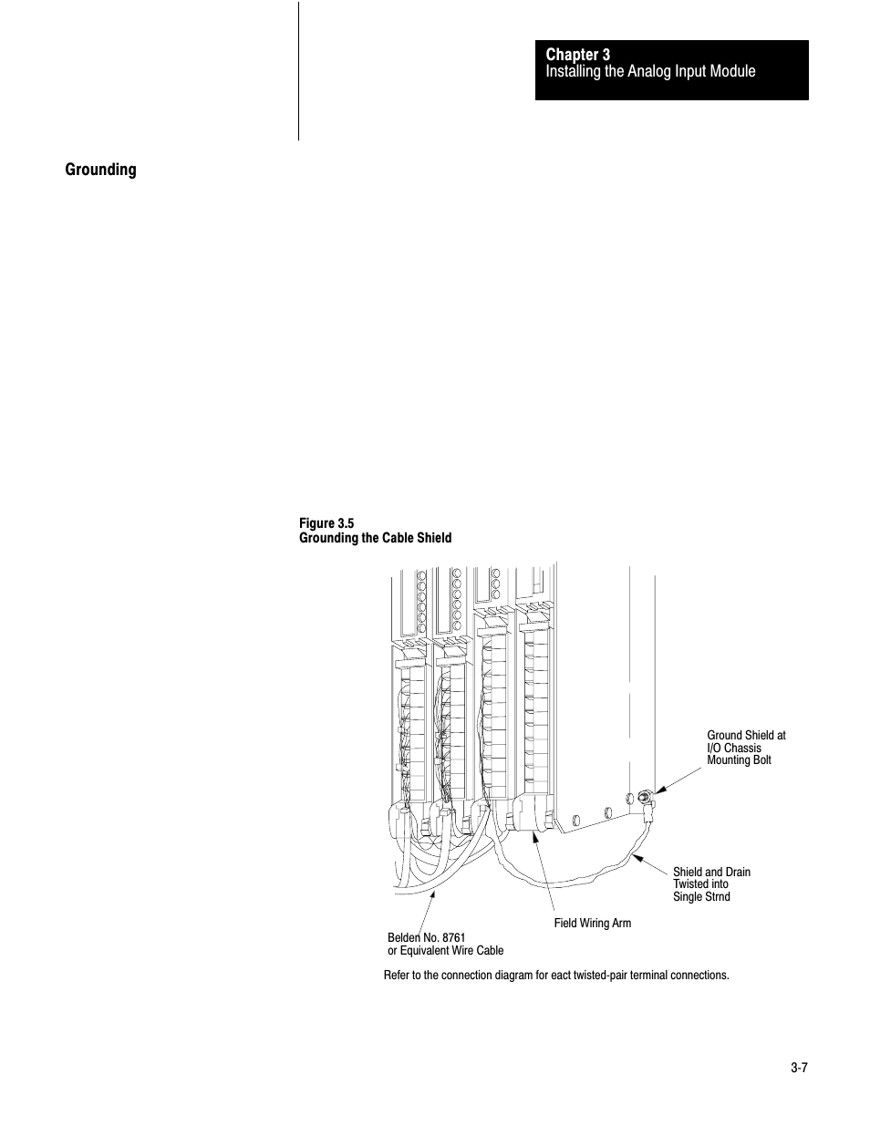 Grounding | Rockwell Automation 1771-IE,D17716.5.7 ANAL.INPUT MOD. User Manual | Page 17 / 46