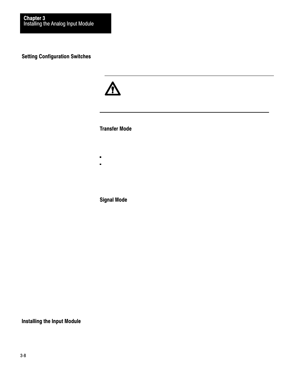 Setting configuration switches, Installing the input module | Rockwell Automation 1771-IE,D17716.5.7 ANAL.INPUT MOD. User Manual | Page 18 / 46