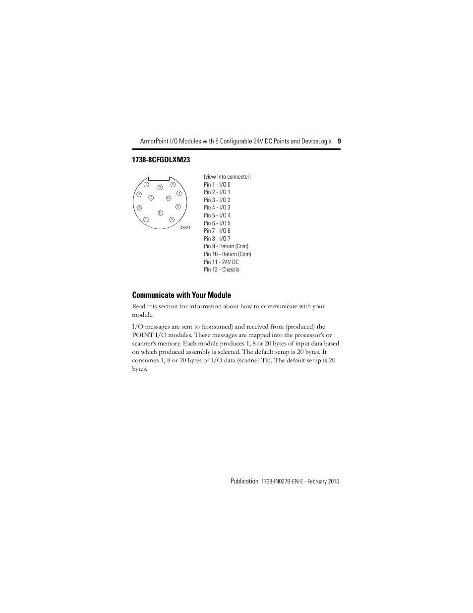 Communicate with your module | Rockwell Automation 1738-8CFGDLXM23 ArmorPoint Module with Configurable 24V DC Points and DeviceLogix User Manual | Page 9 / 24